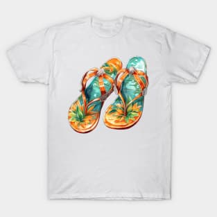 Watercolor Flip Flops #2 T-Shirt